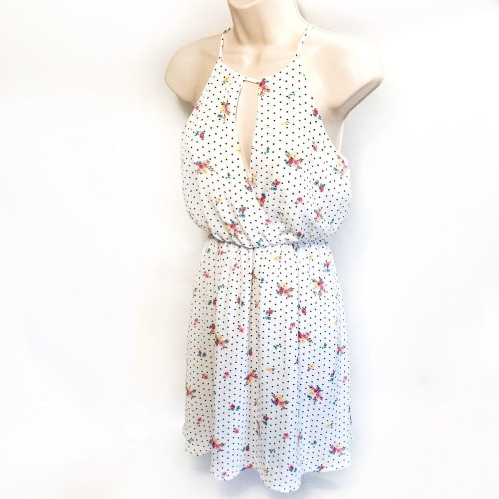 NWT Lush Polka Dot Floral Mini Dress Sz XS